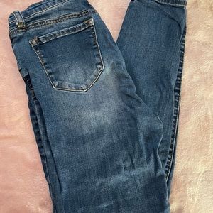 high waisted ripped jeans